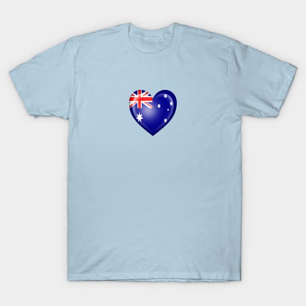 Australian Heart Flag T-Shirt by jeffbartels